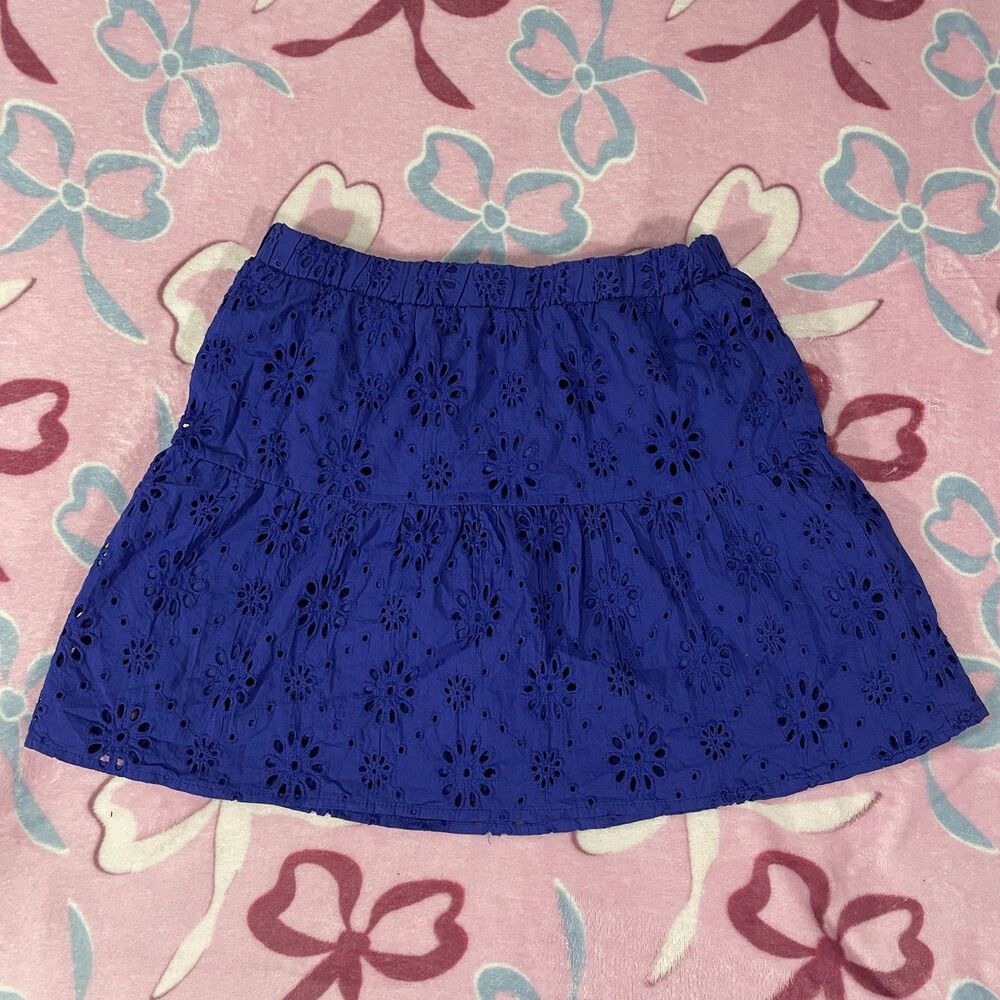 Celebrity Pink Size Small Royal Blue Coquette Crotchet Eyelet Mini Skirt